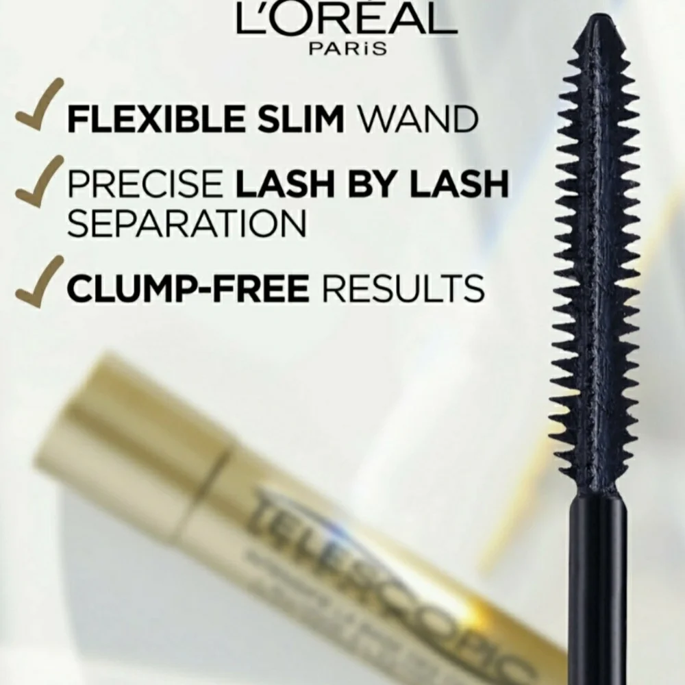 Loreal Paris Mascara Telescopic Original Grab & Go, 905 Black. 0.27 oz (2 pcs)